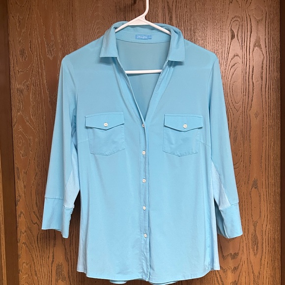 J. McLaughlin Sky Blue Button Down Shirt - Picture 1 of 6